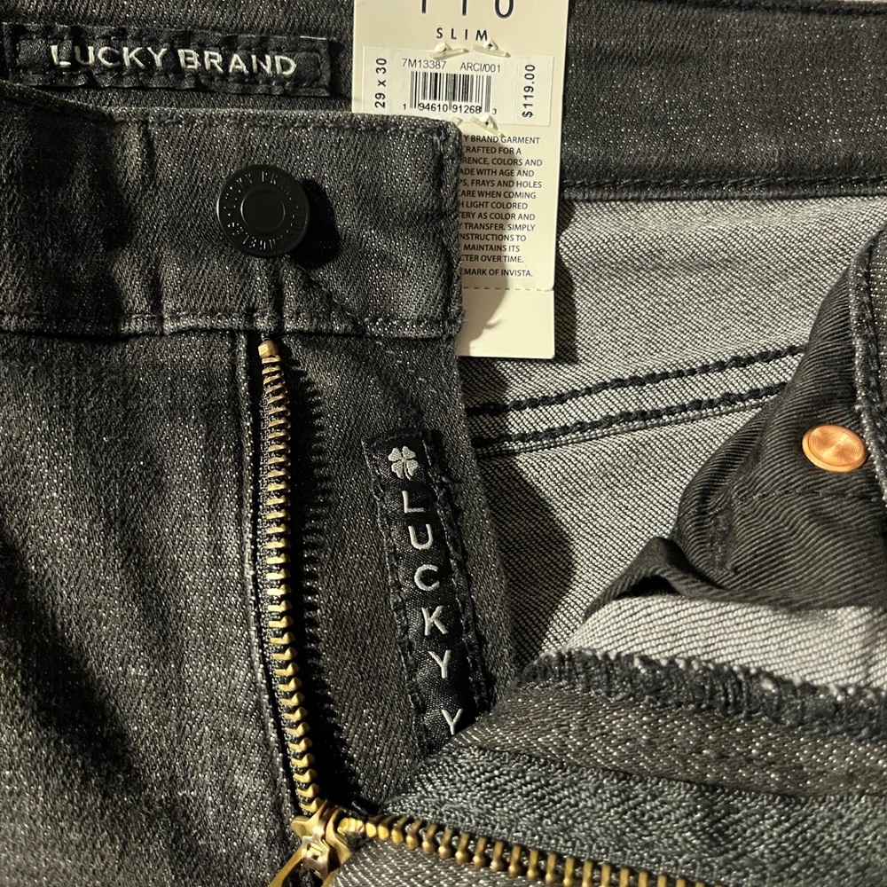 NWT Lucky Brand Slim Fit Coolmax Dark/ black wash denim W29 L30 - Picture 14 of 14